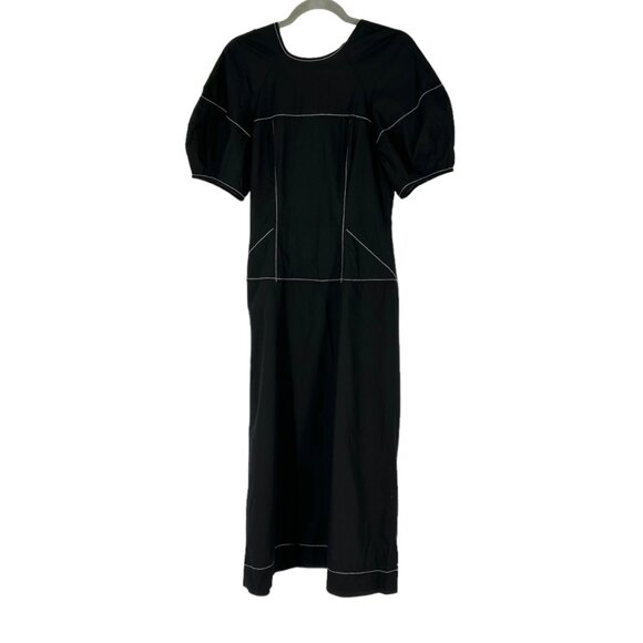 NWT Madewell Puff-Sleeve Drop-Waist Midi Dress - Picture 3 of 8